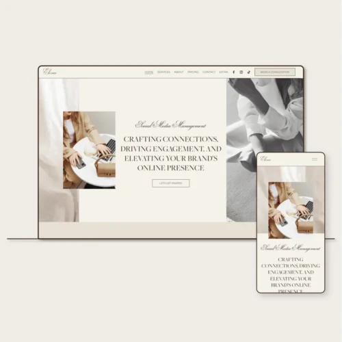 Elena Squarespace website template for social media managers and virtual assistants