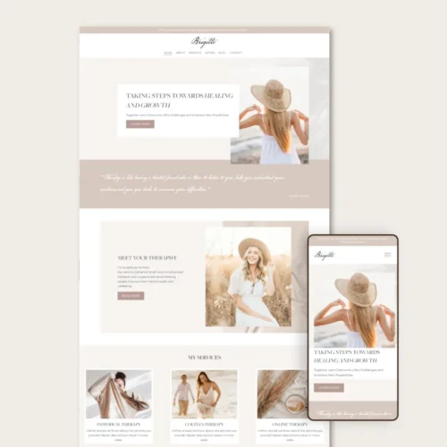 Brigitte Squarespace website template for therapists