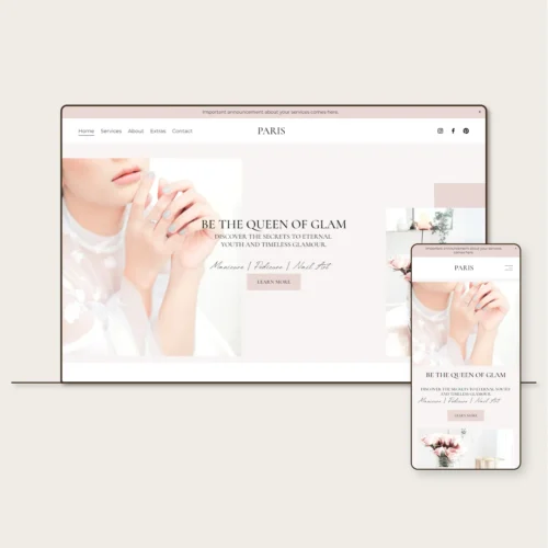 Paris Squarespace website template for beauty salons and aestheticians